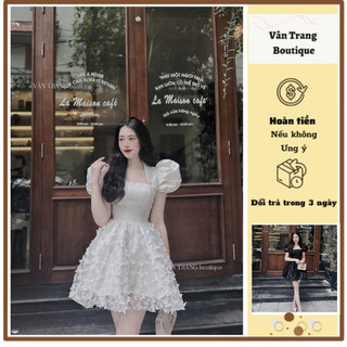 T43 Đầm thiết kế tafta đính bớm kiểu tay áo khoác sang trọng chất cực đẹp chuẩn hàng thiết kế
