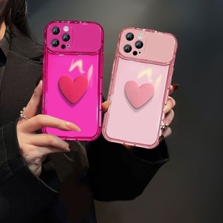 Iphone Gương Lật Thiết Kế Đơn Giản Đen Hồng Hồng Xanh Trái Tim Tiện Lợi Cho 7 7plus 8 8plus Xs Xr 11 12 13 14 15 Pro Plus Promax
