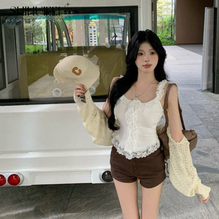 Shihuifei áo croptop áo 2 dây áo ba lỗ thời trang hàn quốc phong cách cổ điển phong cách rực rỡ wcs2430dwf 12z240321