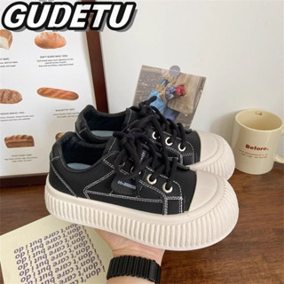 Bonnie Cathy  Giày nữ mới Giày thể thao nữ đế dày tăng chiều cao phong cách Hàn Quốc giày học sinh thoải mái mũi tròn thấp giày trắng có dây lụa