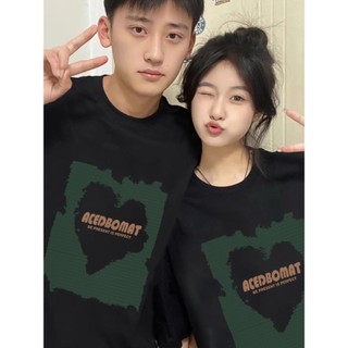 NRVP [Thương hiệu mới 100% Cotton] Áo thun ngắn tay Unisex Nam Nữ Baggy Cổ tròn dáng rộng in hình đôi Tee 2024