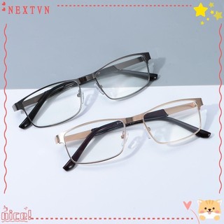 Mắt kính đọc sách hình chữ nhật siêu nhẹ chống ánh sáng xanh +1.0 +4.0 bằng thép không gỉ cho nam