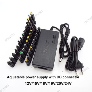 Ac to dc 12v 15v 16v 18v 19v 24v 20v bộ sạc nguồn đa năng có thể điều chỉnh bộ chuyển đổi dc 96w cho máy tính xách tay eu us au vn8b1