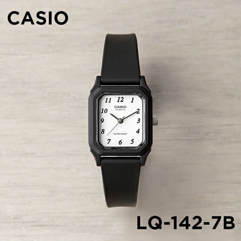 Đồng hồ nữ casio LQ-142-7B Đồng hồ nhỏ màu đen thi sinh viên Đơn giản Đồng hồ nữ chống nước vuông nhỏ đơn giản