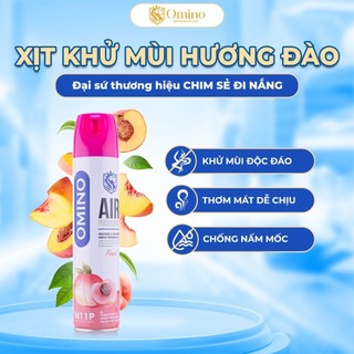 Xịt Khử Mùi Nội Thất Ô Tô OMINO M11P- Hương Đào 330ml Chống Say Xe - Chính Hãng Omino Vietnam