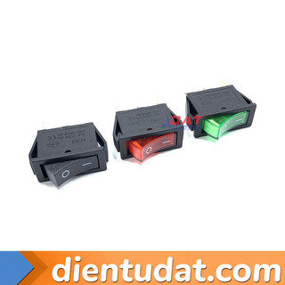 Công tắc bập bênh kcd3 16a 30*13.5mm - đen - đỏ/xanh - có đèn