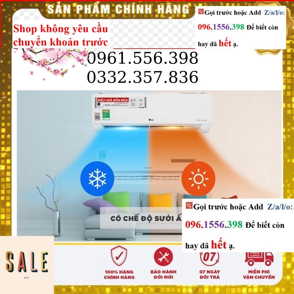 SALE <New< Điều hòa LG 9000 BTU inverter 2 chiều B10API, mới 100%, hàng chính hãng - Mới 100%