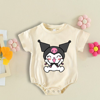 Sanrio kuromi in hình mùa hè cho bé bong bóng jumpsuit quần áo bé gái áo thun tay ngắn body top bong bóng romper