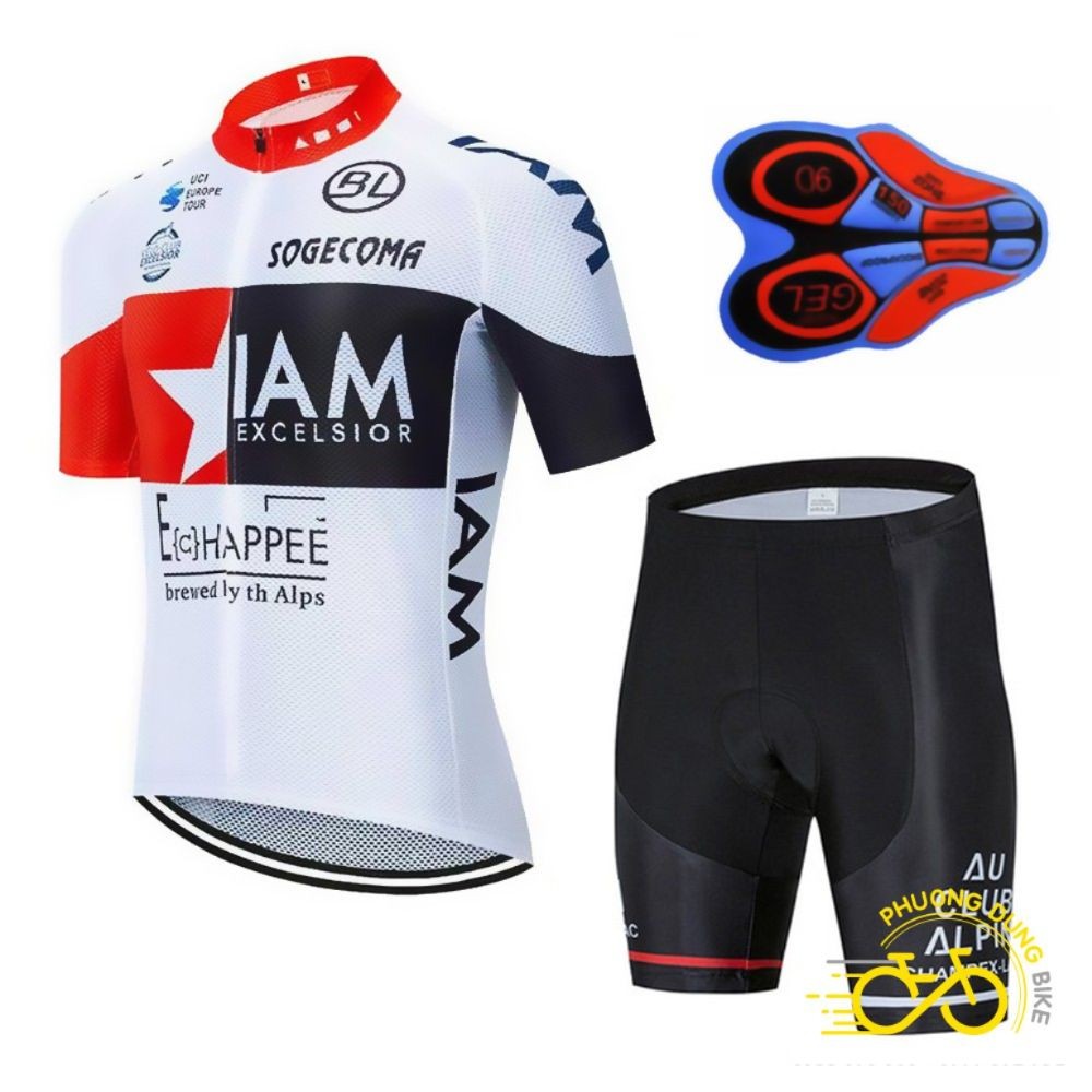 Bộ quần áo thể thao đi xe đạp IAM Ngôi Sao - Màu Trắng