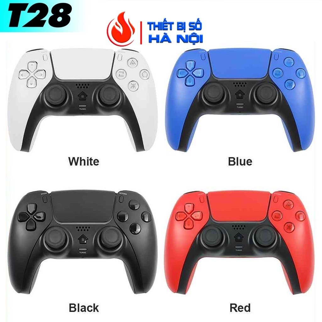 Tay Cầm bluetooth Điều Khiển Trò Chơi Không Dây T28 Cho PS4 , và 1 số game PS5 Dual Rung 6 Trục Gyro