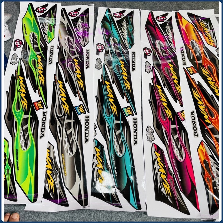 Tem Xe Wave Tem Rời Wave 110 Mẫu Lửa Cháy Cực Đẹp