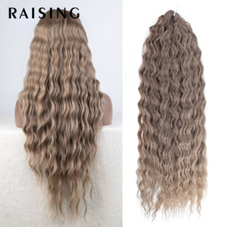  Raising Ariel Curl Tóc Sóng Nước Xoắn Móc Tóc Tổng Hợp Bện Tóc Ombre Tóc Vàng Hồng 24 Inch Sóng Sâu Bện Tóc Nối Dài 