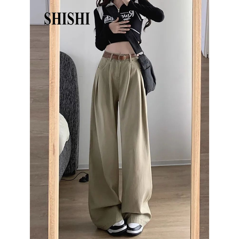 SHISHI quần ống rộng quần nữ jean Fashion Popular Cute Dễ thương WNK24204DU 6Z240206