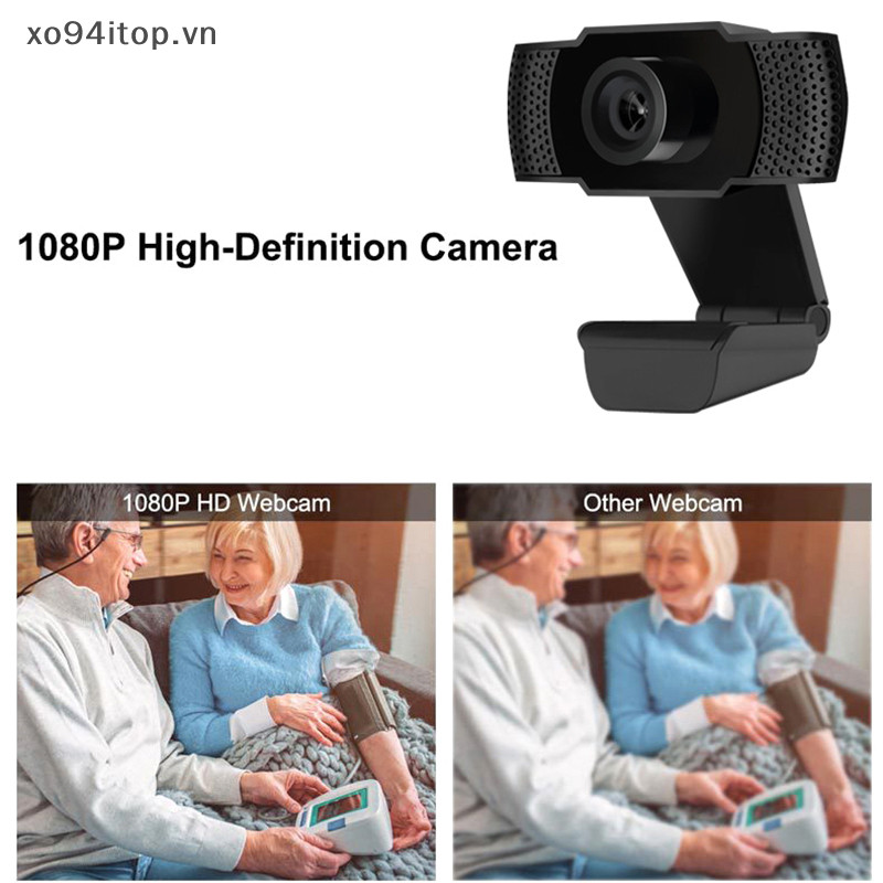 Xoitop Mới 1080P Webcam Full HD Web Camera Có Đèn LED Lấp Đầy Micro USB Cắm Web Cam Cho Máy Tính Mac Laptop Máy Tính Để Bàn Camera VN