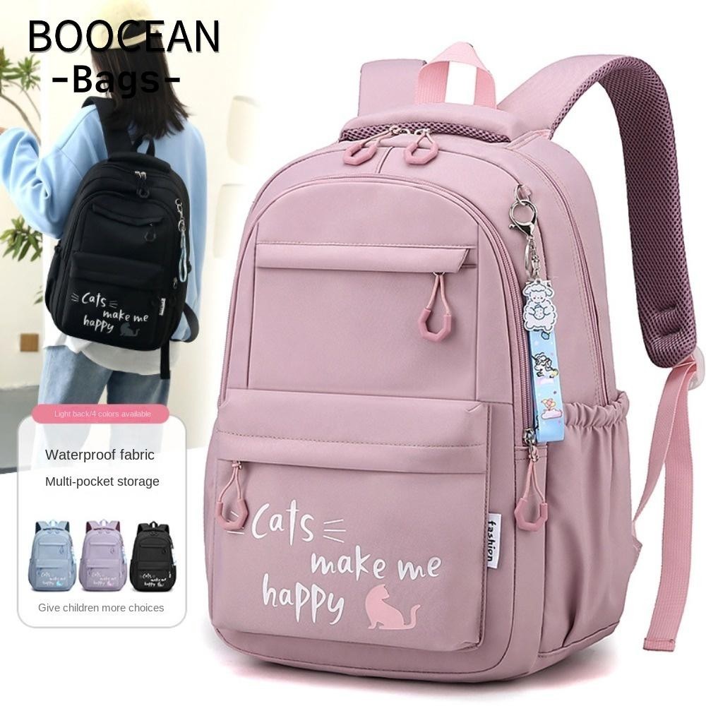 BOOCEAN Túi đi học, Ba lô đi học nhẹ dung tích lớn, Chất liệu Nylon chống thấm nước dễ thương Ba lô 