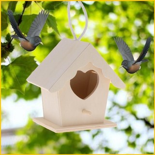 Tổ Chim Hình Ngôi Nhà Bằng Gỗ Tự Nhiên Tiện Dụng