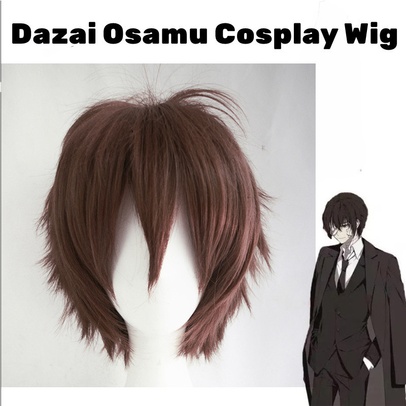 Anime Tóc Giả Dazai Osamu Cosplay Tóc Giả Anime Bungo Đi Lạc Chó Cosplay Ngắn Nâu Chịu Nhiệt Tổng Hợp Tóc Giả