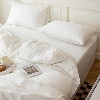 White Hotel Quilt Cover Single-Piece B & B Quilt Cover Bed Four-Piece Set Cotton Nguyên Chất Cotton Đơn Bed Sheet Quilt Cover Bộ Ba Mảnh