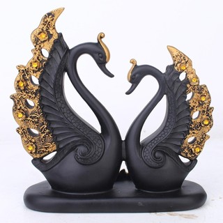 LOVIVER Thiên Nga Cặp Đôi Hình Tượng Nghệ Thuật Đơn Giản Trang Trí Thủ Công Trang Trí Điêu Khắc Thiên Nga Trang Trí Tượng cặp đôi thiên nga uyên ương trang trí, decor nhà cửa, tủ kệ