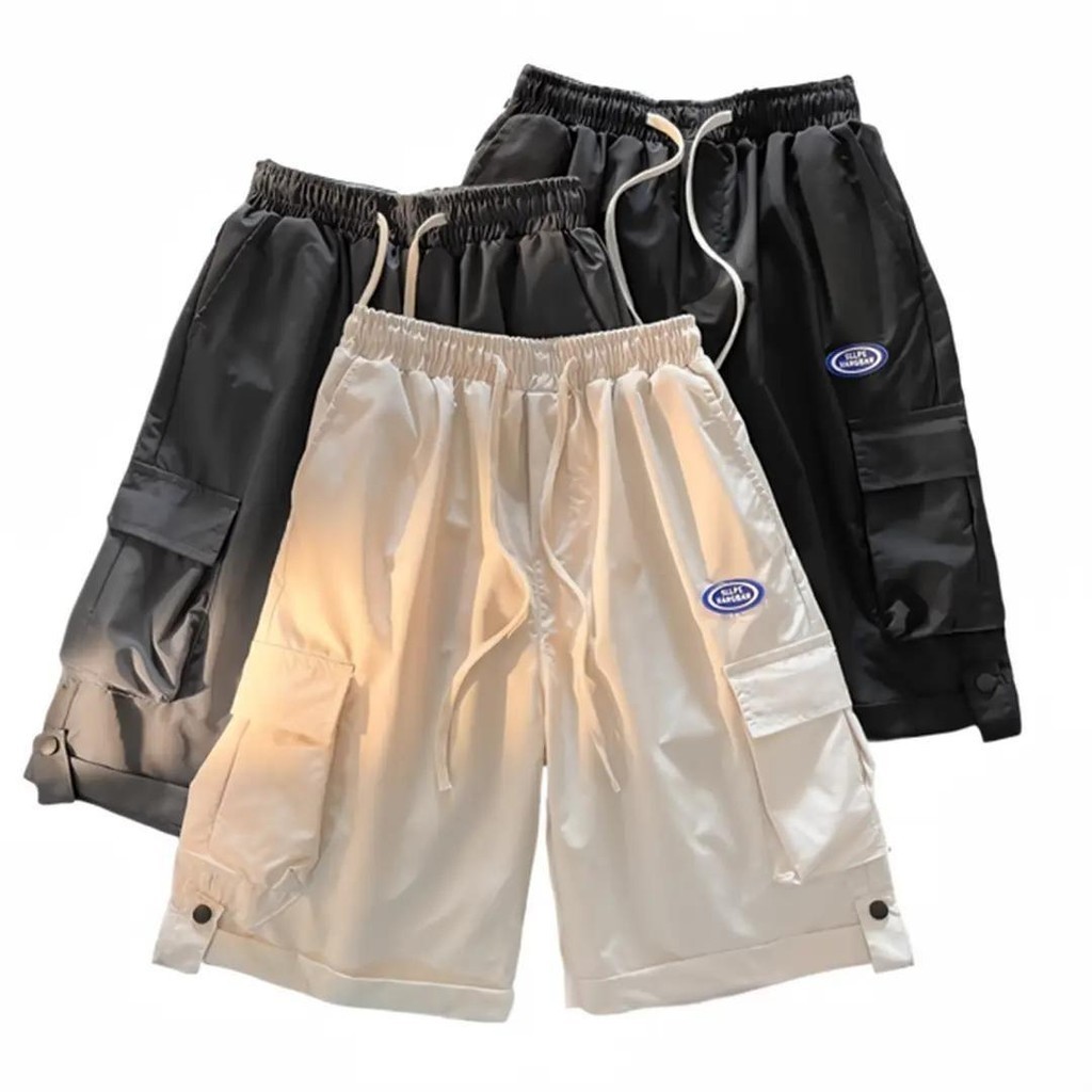 Quần short hộp logo, chất kaki mềm unisex nam nữ mặc được Menswear Có Túi
