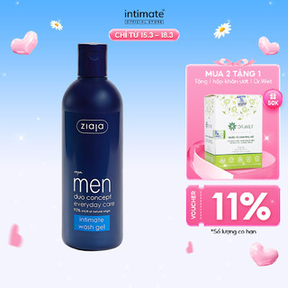 Dung Dịch Vệ Sinh Intimate Dành Cho Nam Men Duo Concept Everyday Care ZIAJA Giúp Dưỡng Ẩm, Duy Trì pH, Giảm Mùi Hôi300ml