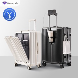 Vali kéo mở nắp phía trước Vali kéo dung lượng lớn du lịch sinh viên lên máy bay Xoay 360 độ vali mật mã 20 /24 inch