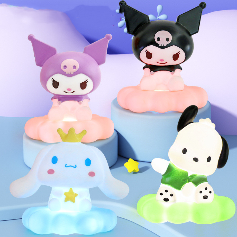 Sanrio Cloud Night Light Kuromi Melody Cinnamoroll Đồ Chơi Giảm Căng Thẳng Hoạt Hình Đèn LED Dạ Quang Phòng Ngủ Trang Trí Chiếu Sáng Môi Trường Ánh Sáng Sinh Nhật