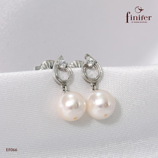 Bông tai ngọc trai thật, bạc quý kim với thiết kế tinh xảo, thanh lịch - EF066 - Finifer by Hoang Gia Pearl
