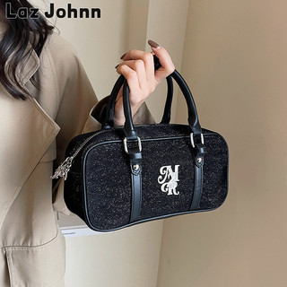 Túi xách Laz Johnn New Boston Dung tích lớn retro Commuter tote Túi gối đeo chéo