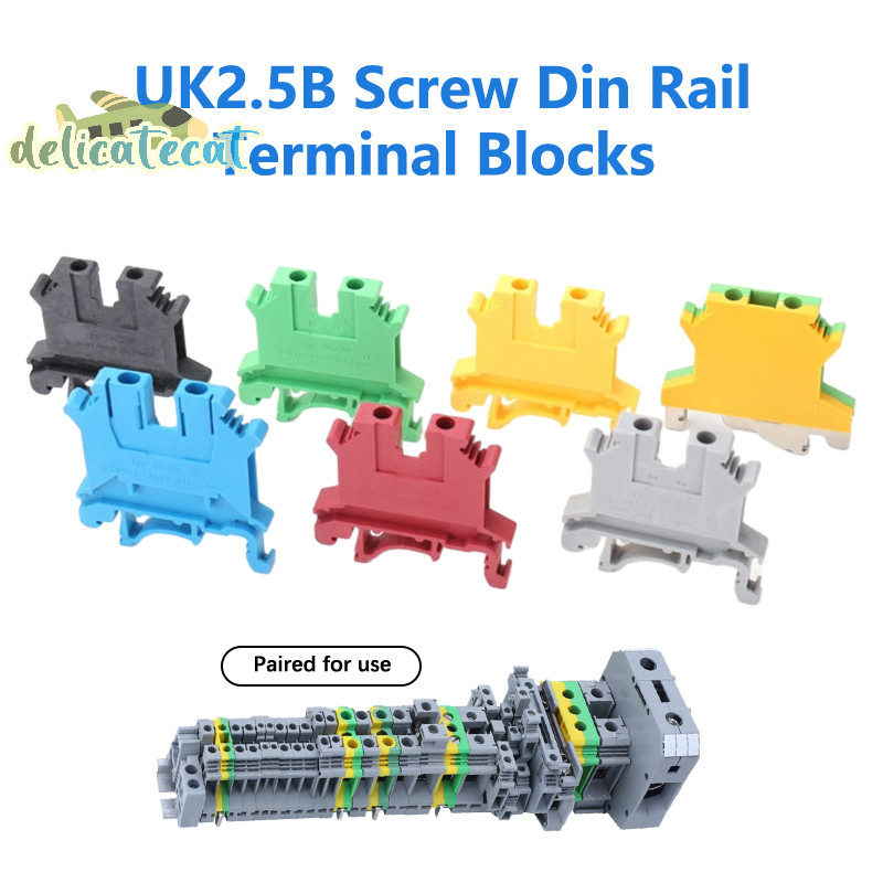 [Delicatecatv] UK2.5B Vít Din Rail Terminal Block Ground Earth Universal Class Connector Wire Conductor Rail Blocks