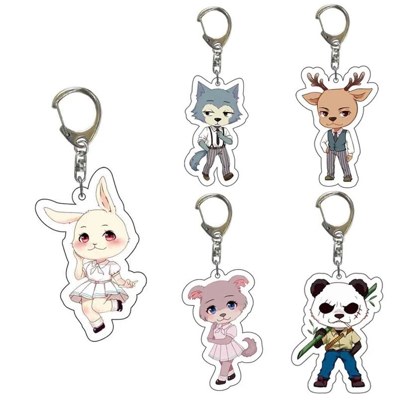 Móc khóa Anime BEASTARS Legoshi Louis Haru Juno Gohin Animals Cute Phụ kiện trang trí túi xách Balo