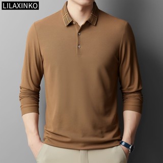Áo Sơ Mi Polo Nam Quần Áo Cotton Trơn Màu Trơn Cơ Bản Dài Tay Áo Sơ Mi Top Cổ Điển Thời Trang Quần Áo