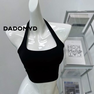 DADOMYD Dây Dây, Áo Ngực Thể Dục Không Lưng Spandex, Áo Vest Cổ Treo Áo Ngực Thể Thao Không Tay Nữ