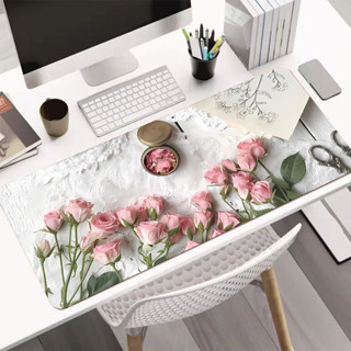 Lót Chuột Hoa Hồng Lãng Mạn Phong Cách Ins - Đệm Lót Bàn Phím Máy Tính Khổ Lớn
