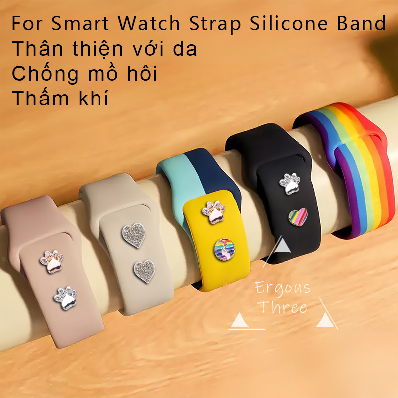 Dây đeo đồng hồ silicon màu kẹo cho Apple Watch Series Ultra 10 9 8 7 6 SE 5 T500 T800 T900 Pro + Dà