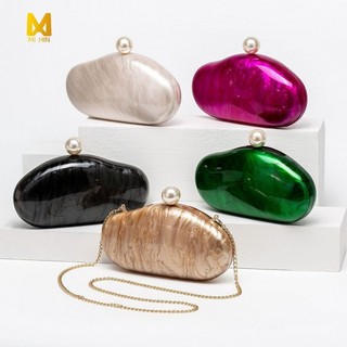 2025 Túi đeo chéo một vai mới, túi clutch acrylic hình vỏ đặc biệt