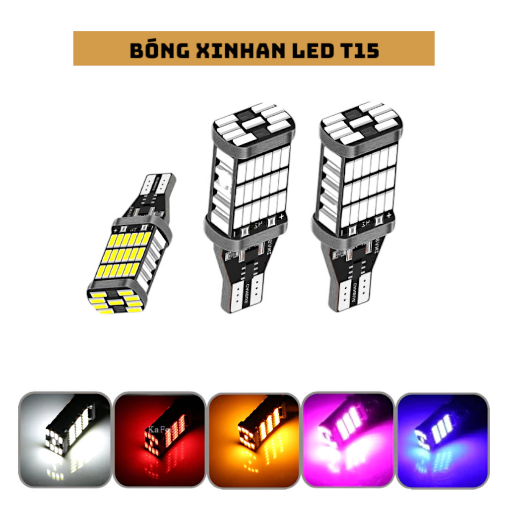 Bóng  Xi Nhan Led T15 15W Gắn Xe Máy, Ô Tô Siêu Sáng, Đèn Led & T15 Lắp Xi Nhan Đèn Lùi Đủ Màu