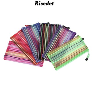 Risedot túi đựng bút chì / mỹ phẩm / tiền xu / mỹ phẩm bằng nylon màu sắc cầu vồng