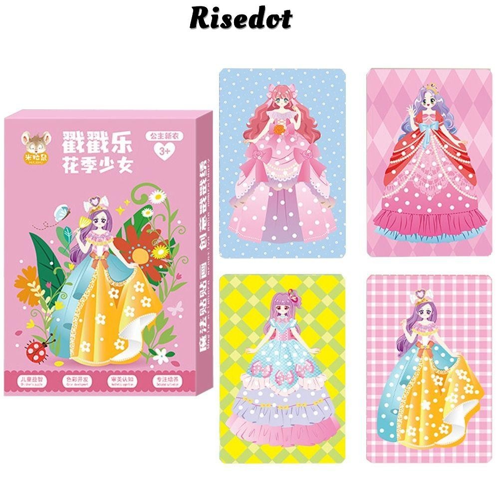 Risedot Chơi Tranh Vải Cotton Đính Ngọc Trai 3D DIY Thay Đổi Màu Sắc Giáo Dục Cho Bé