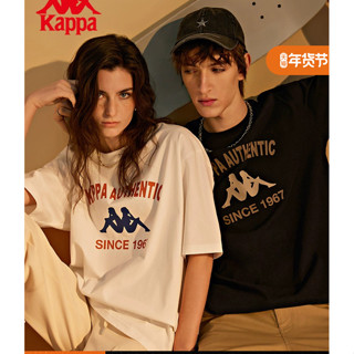 Kappa Kapa Retro Thể Thao Tay Ngắn Phong Cách Mới Cặp Đôi Nam Nữ In Hình Áo Thun Rời Thường Ngày Nửa Tay Mùa Hè 0127