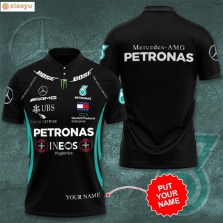 Mercedes AMG Petronas F1Team Mùa Hè 2022 Ngoài Đường Đua Ngoài Trời Lưới Thoáng Khí Polo