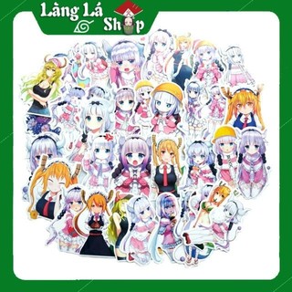 Miếng dán Sticker Anime Manga Kobayashi-san Chi no Maid Dragon trọn bộ 50 hình - In rõ ràng sắc nét khó tróc