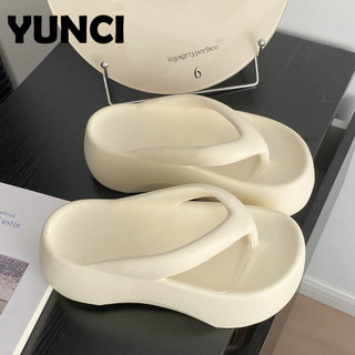 YUNCI  ép sandal nữ dép bánh mì nữ dép bánh mì Đế chống trơn trượt Mềm mại Đa màu sắc Siêu nhẹ FZT2410SU2 5Z240131