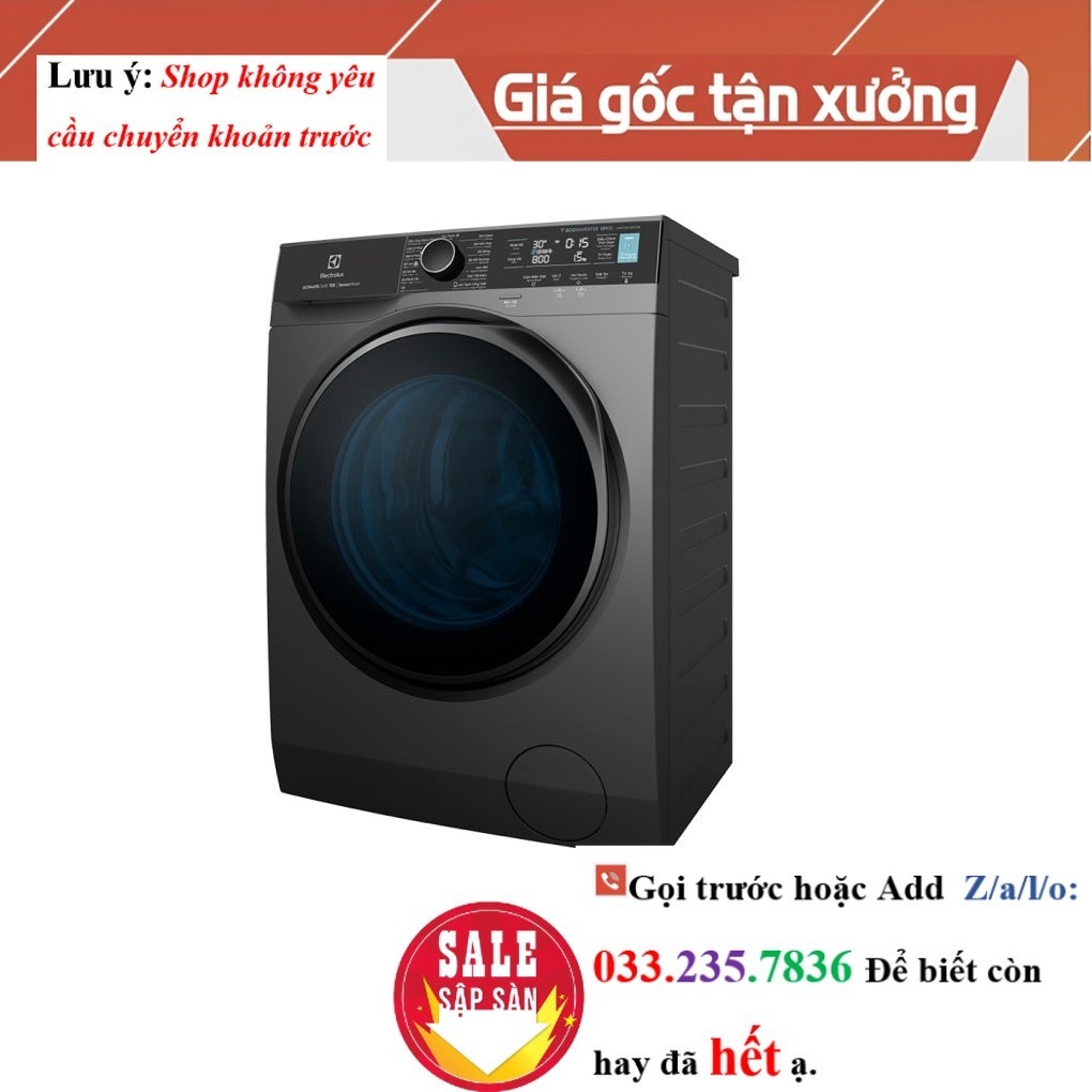 Máy giặt Electrolux EWF1042R7SB 10 kg Cửa trước Inverter - Đen xám, Trắng, Ghi