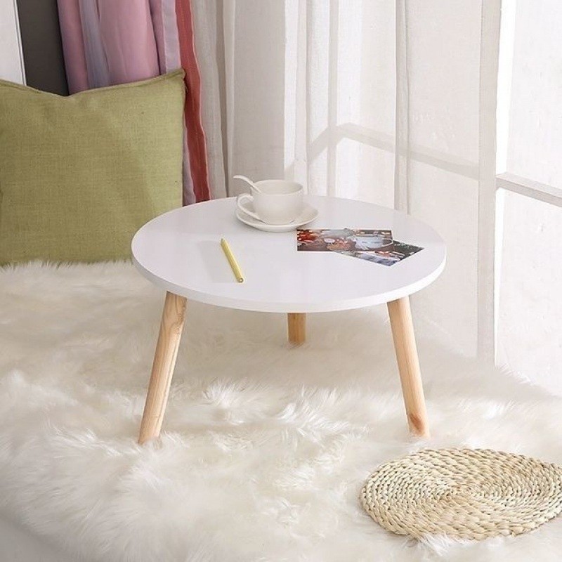 Bàn trà sofa tròn ngồi bệt mini kích thước 40x40x30 phong cách vintage dùng làm bàn decor phòng ngủ siêu xinh cute | BigBuy360 - bigbuy360.vn