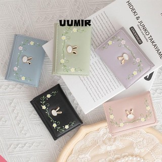UUMIR Ví nữ, Túi đựng thẻ nhiều gấp ba lần, Ví đựng tiền xu bằng da PU hoạt hình dành cho nữ