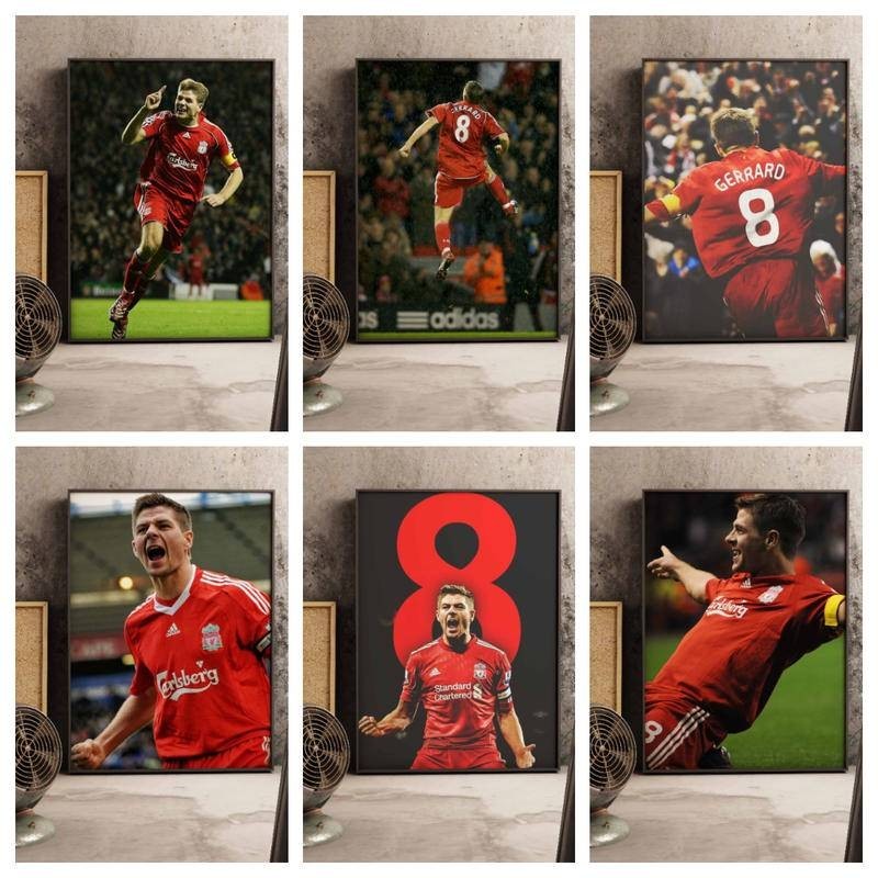 Steven Gerrard Poster Liverpool Poster Tối Giản canvas In Hình Văn Phòng Nghệ Thuật Treo Tường Poste