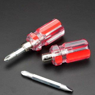 Tô vít lùn 2 đầu cán đúc trong suốt - Tua vít mini 2 cạnh và 4 cạnh dài 8.2cm