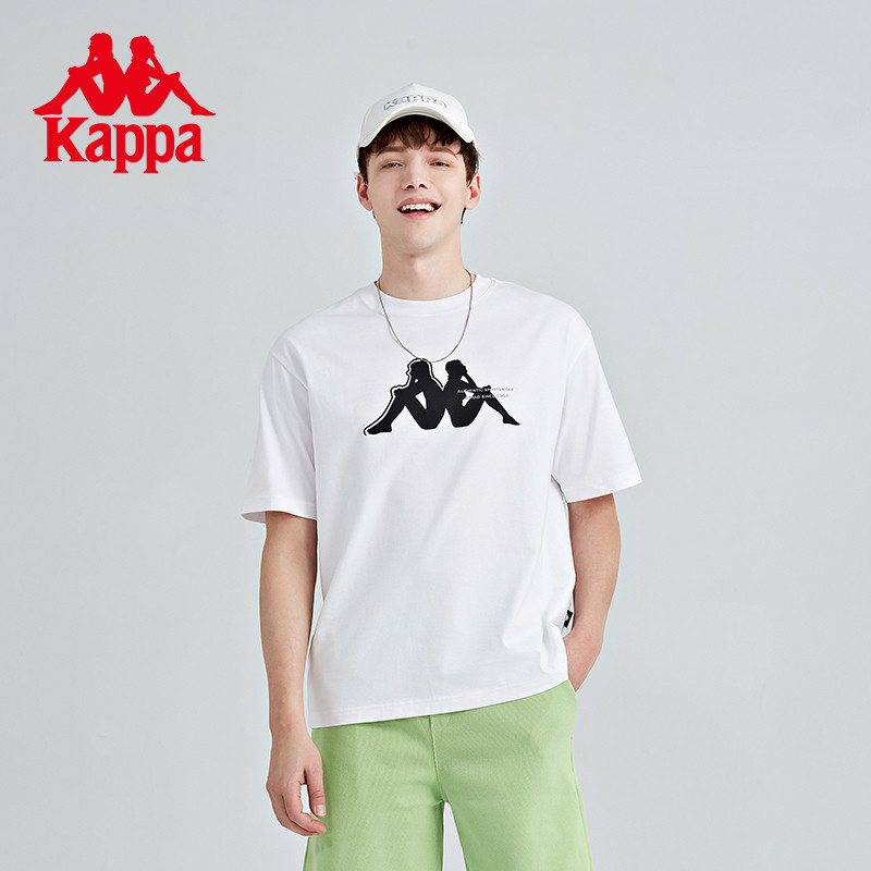 Bán Kappa Kappa Kappa Tay Ngắn Cặp Đôi Nam Nữ Thể Thao Áo Thun Mỹ Retro logo Nửa Tay Dáng Rộng Tay N