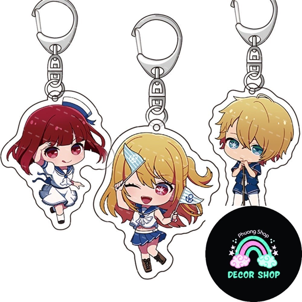Móc khóa acrylic đẩy con Oshi no Ko Hoshino Ai Hoshino Aqua Hoshino Ruby Umikaze